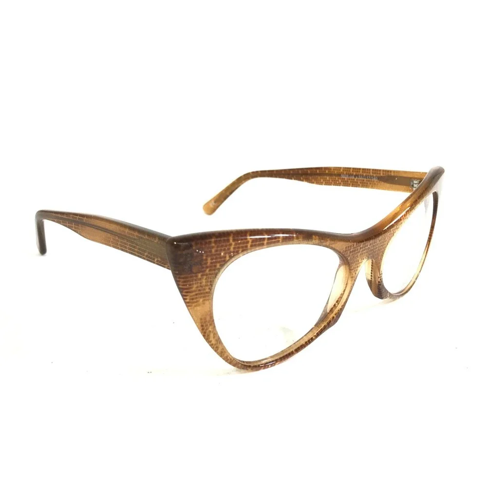 Andy Wolf Eyeglasses Frames 5028 col.v Clear Brown Sharp Cat Eye 53-17-140